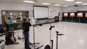 Wide view of the air rifle range during the 2021 Iowa State Championship